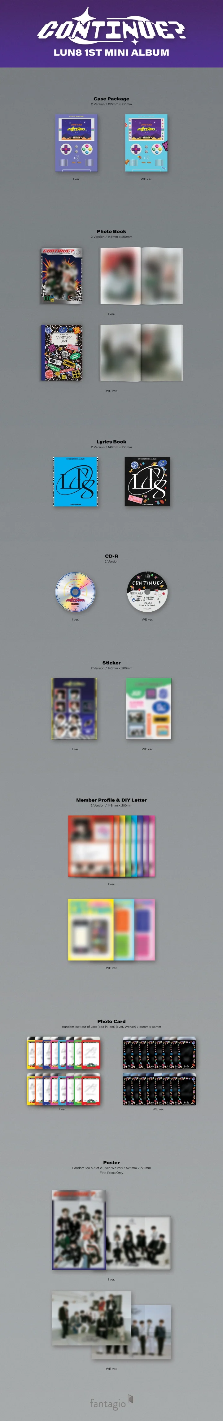LUN8 - [CONTINUE?] 1st Mini Album 2 Version SET - Image 2