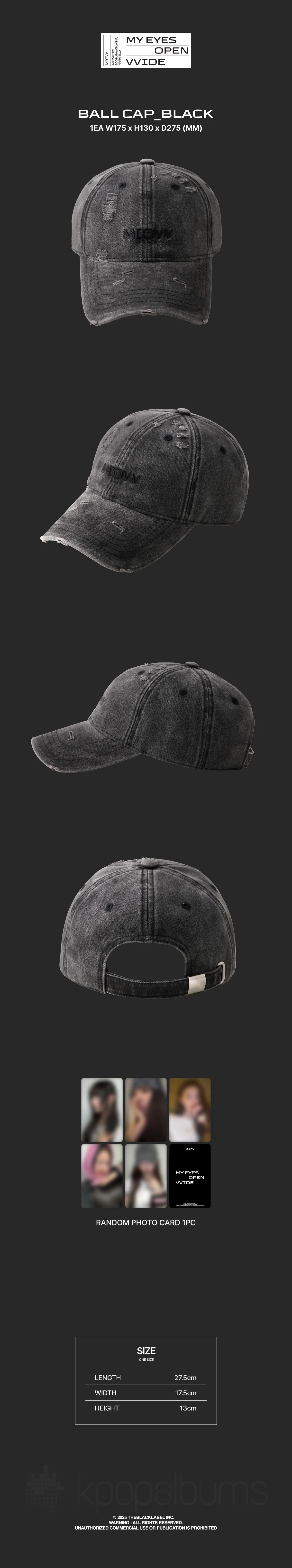 MEOVV - [MY EYES OPEN VVIDE] MD BALL CAP BLACK - Image 2