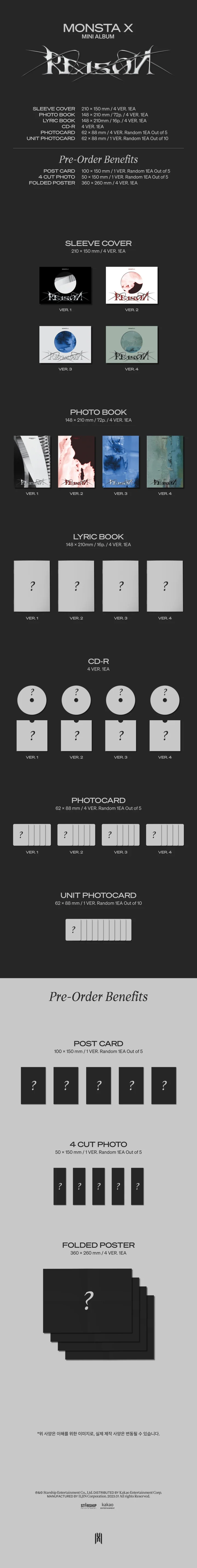 MONSTA X - [REASON] 12th Mini Album 4 Version SET - Image 2