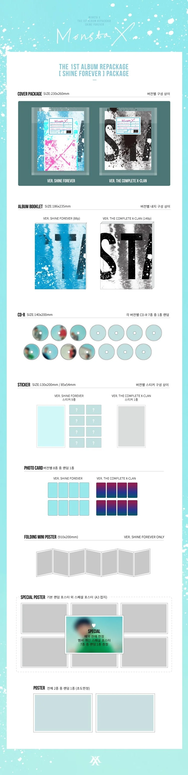 Monsta X - [Shine Forever] 1st Repackage Album 2 Version SET - Image 4