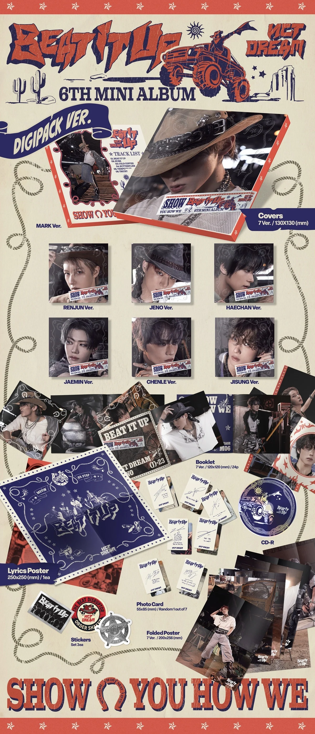 (LUCKY DRAW) NCT DREAM - [BEAT IT UP] 6th Mini Album DIGIPACK 7 Version SET - Image 2