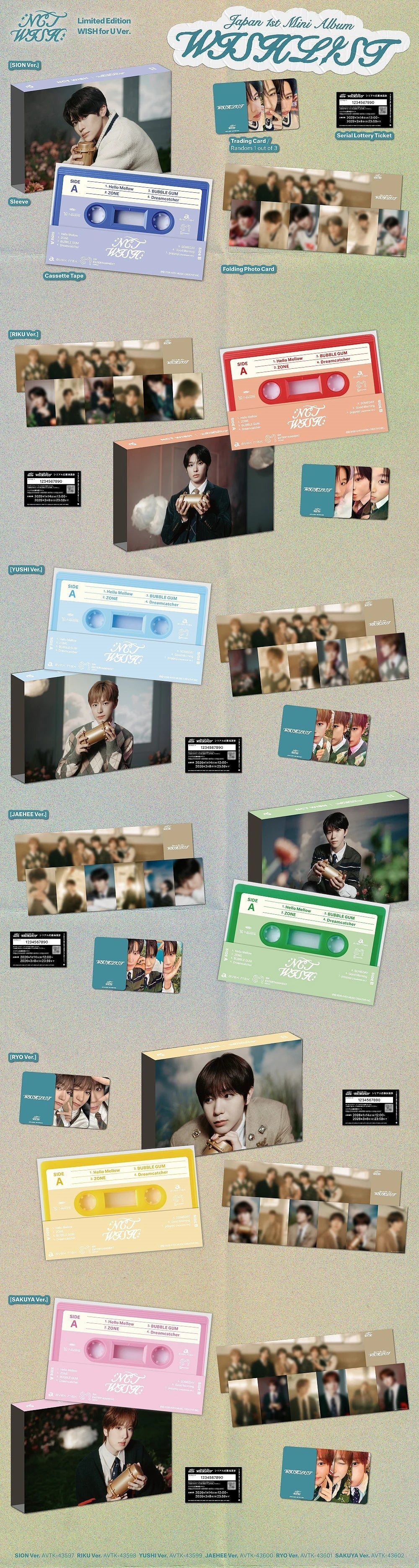 NCT WISH - [WISHLIST] JAPAN 1st Mini Album WISH FOR U YUSHI Version - Image 2
