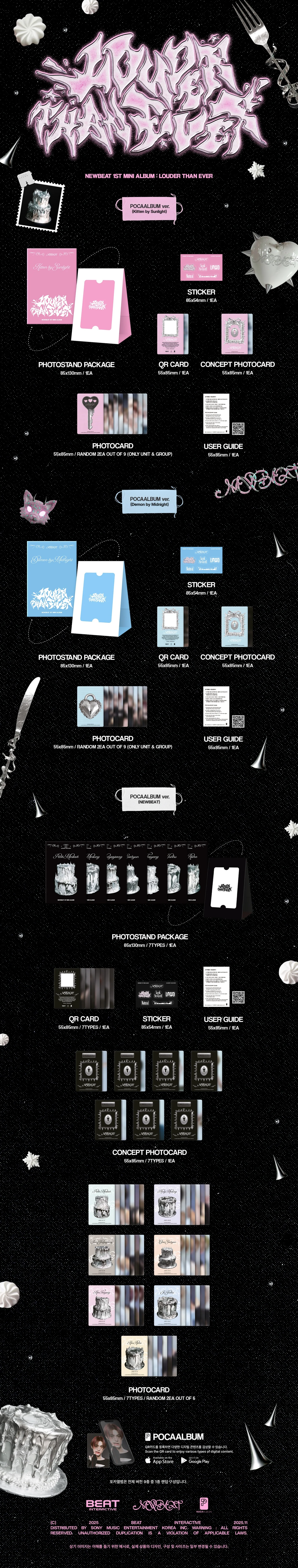 NEWBEAT - [LOUDER THAN EVER] 1st Mini Album POCAALBUM DEMON BY MIDNIGHT Version - Image 2