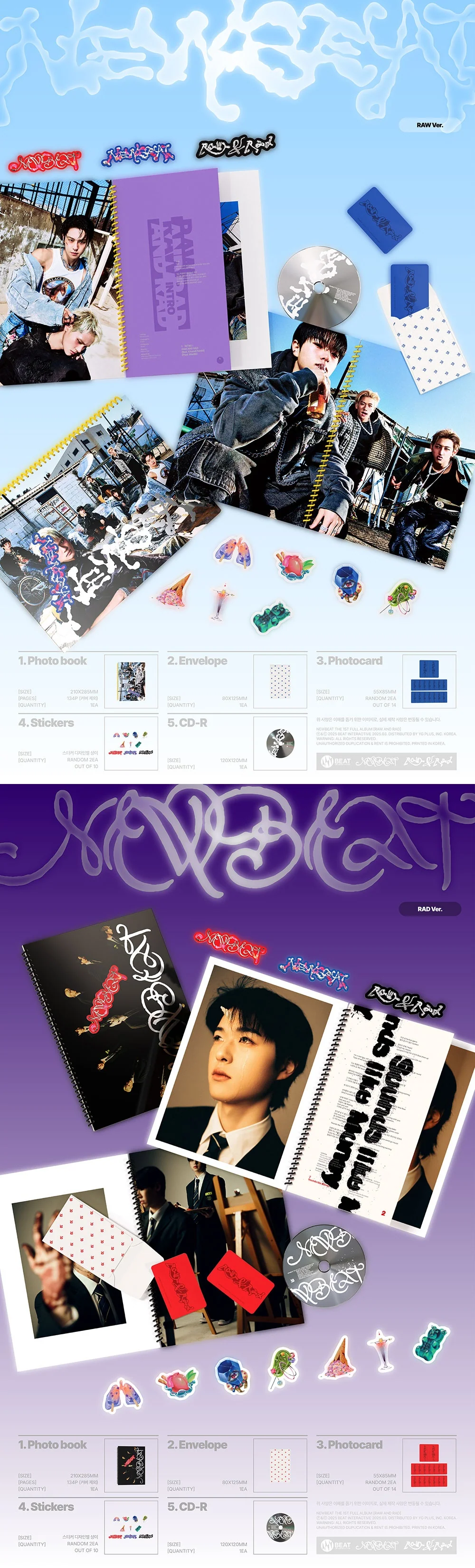 NEWBEAT - [RAW AND RAD] 1st FULL Album PHOTOBOOK RANDOM Version - Image 2
