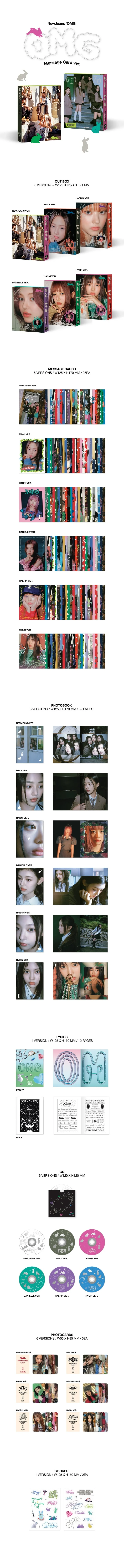 NEWJEANS - [OMG] 1st Single Album MESSAGE CARD HAERIN Version - Image 2