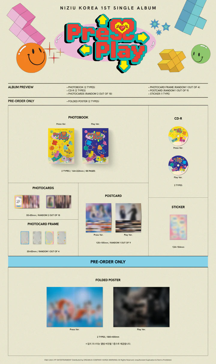 NIZIU - [PRESS PLAY] 1st Single Album 2 Version SET - Image 2