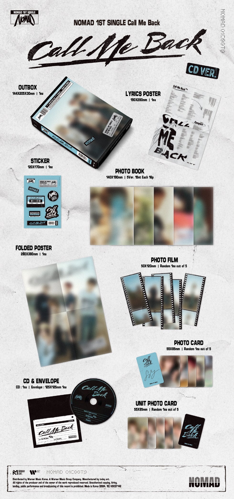NOMAD - [CALL ME BACK] 1st Single Album CD Version - Image 2