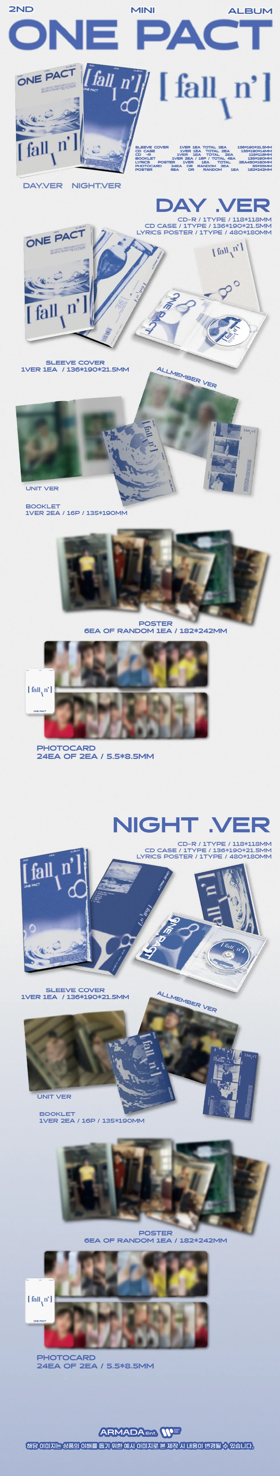 ONE PACT - [FALLIN'] 2nd Mini Album NIGHT Version - Image 2