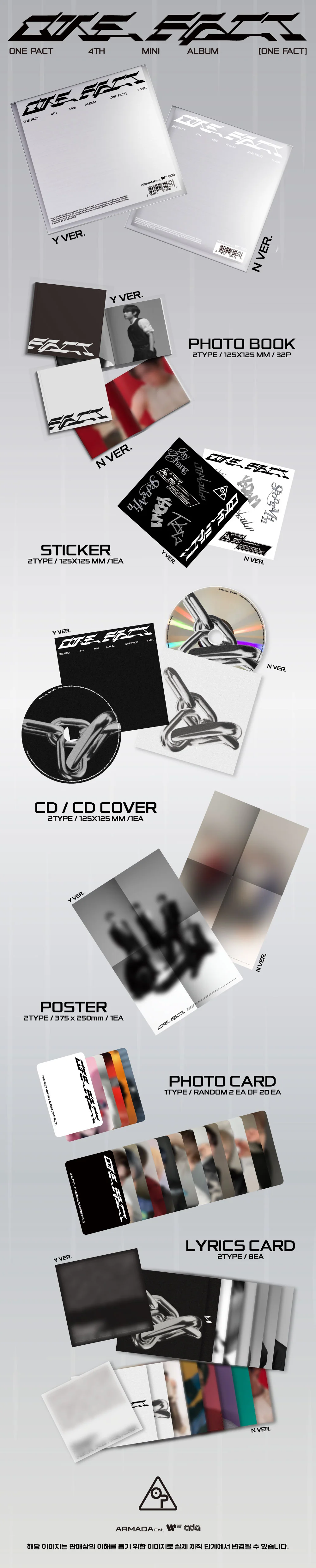 ONE PACT - [ONE FACT] 4th Mini Album Y Version - Image 2