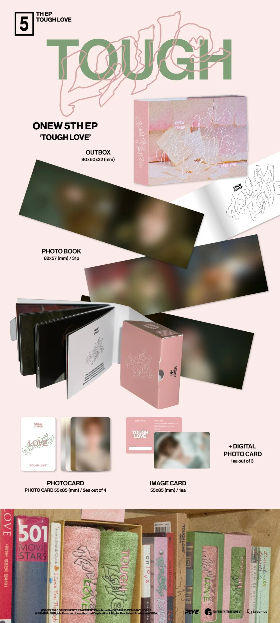 ONEW - [TOUGH LOVE] 5th Mini Album POCKET BOOK Version - Image 2
