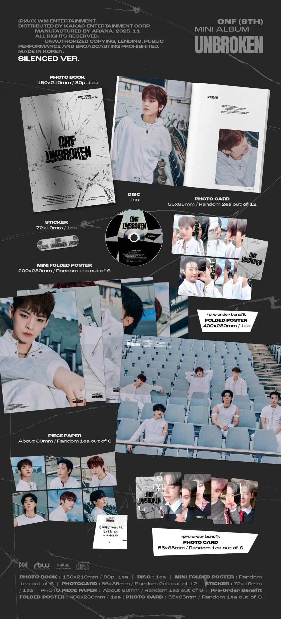 ONF - [UNBROKEN] 9th Mini Album 2 Version SET - Image 2