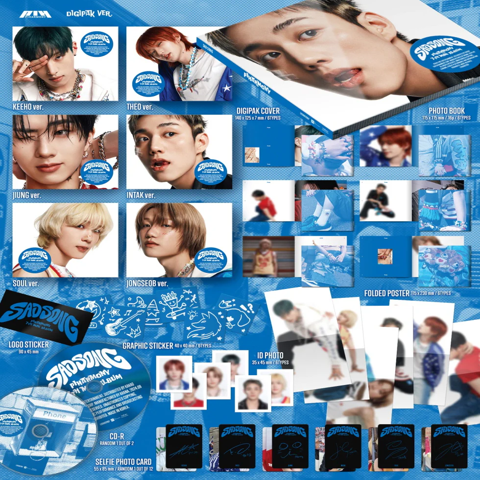 P1HARMONY - [SAD SONG] 7th Mini Album DIGIPACK 6 Version SET - Image 2