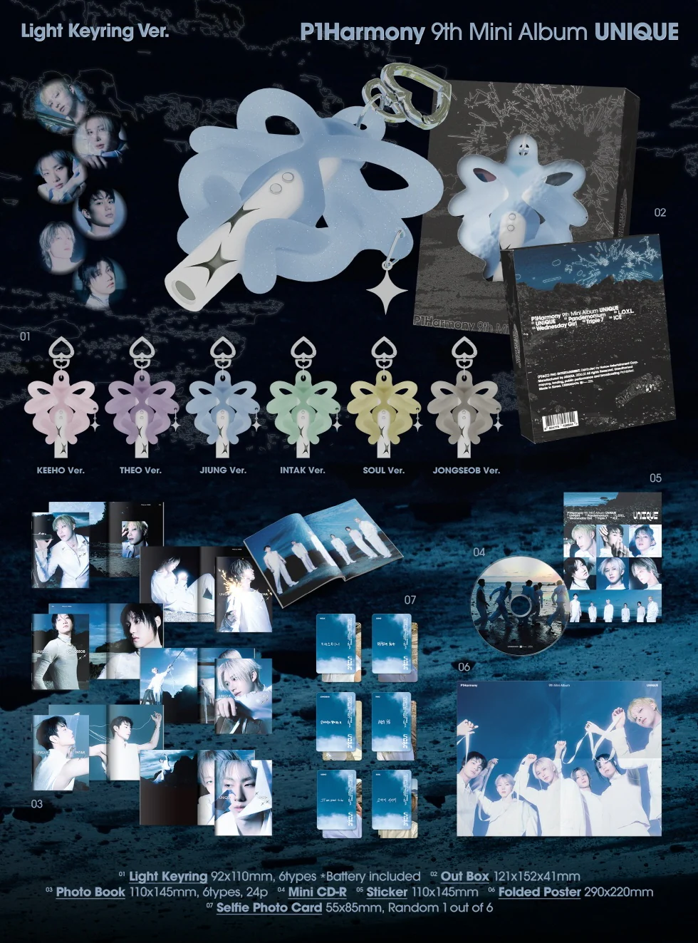P1Harmony - [UNIQUE] 9th Mini Album LIGHT KEYRING JONGSEOB Version - Image 2