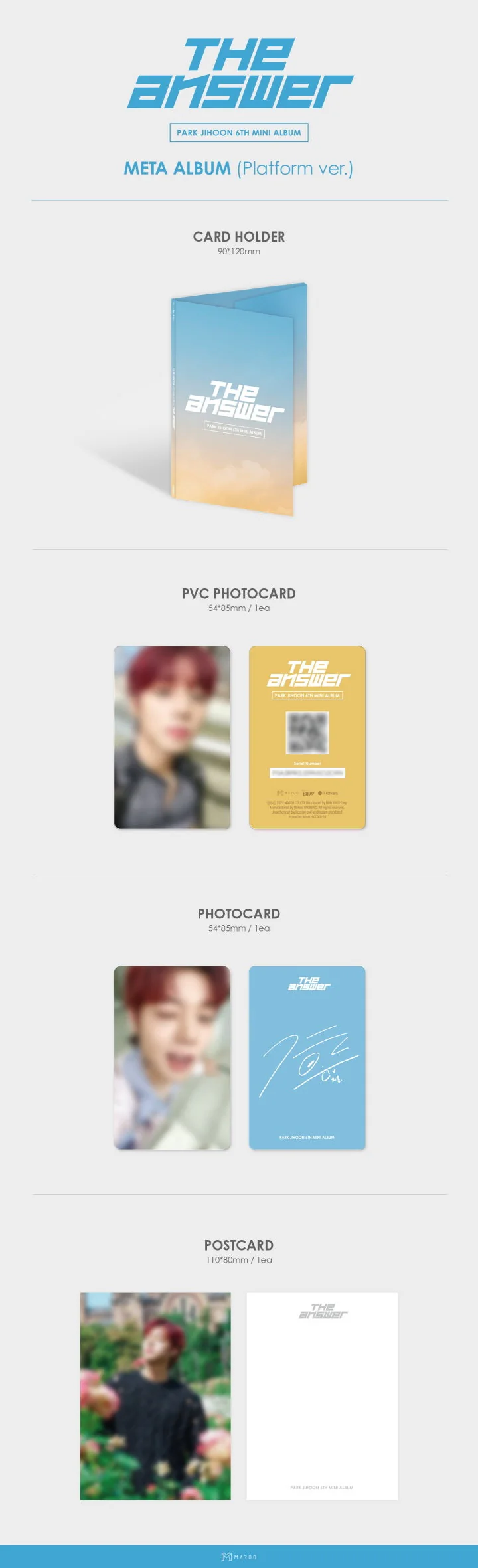 PARK JI HOON - [THE ANSWER] 6th Mini Album PLATFORM Version - Image 2