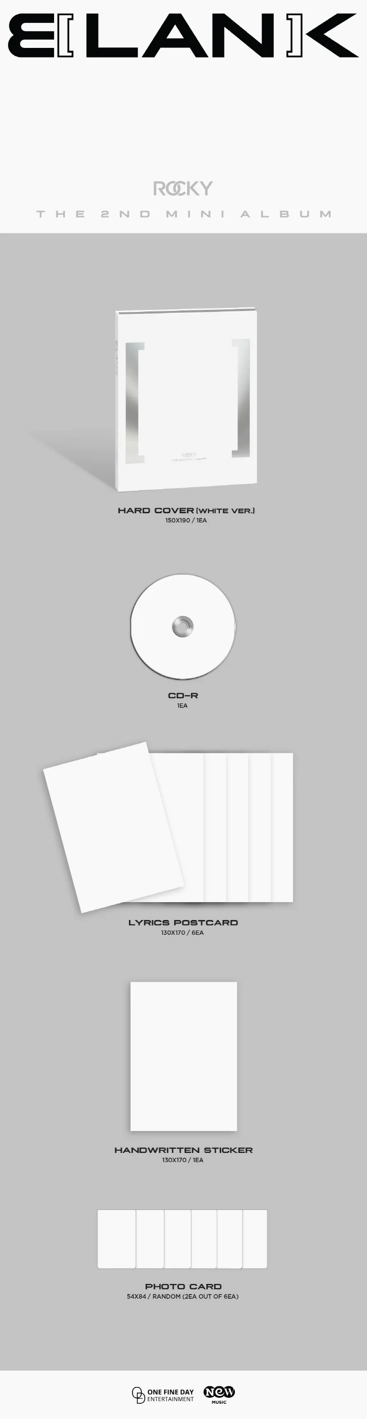 ROCKY - [BLANK] 2nd Mini Album WHITE Version - Image 2