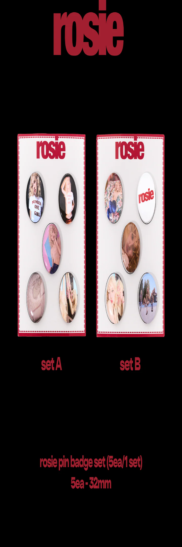 ROSÉ - [ROSIE] OFFICIAL MD PIN BUTTON SET A - Image 2