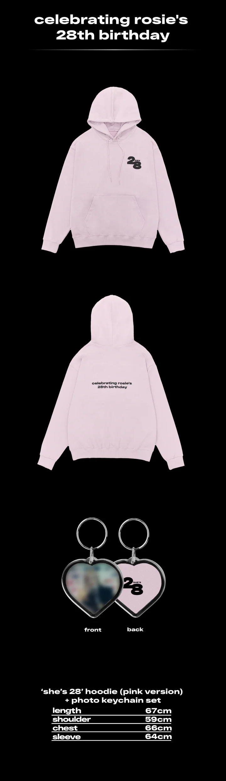 ROSE - [SHE'S 28] Birthday MD HOODIE PINK Version - Image 2