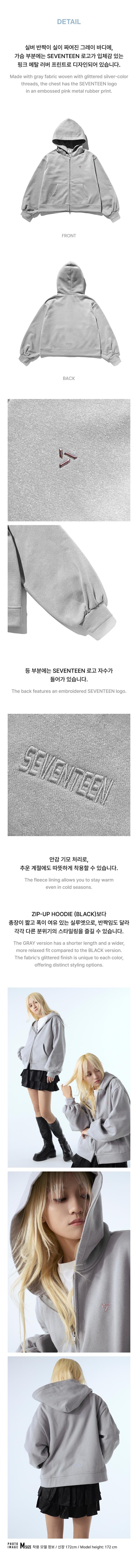 SEVENTEEN - [NEW_] WORLD TOUR IN JAPAN OFFICIAL MD Zip-up Hoodie (Gray) - Image 3