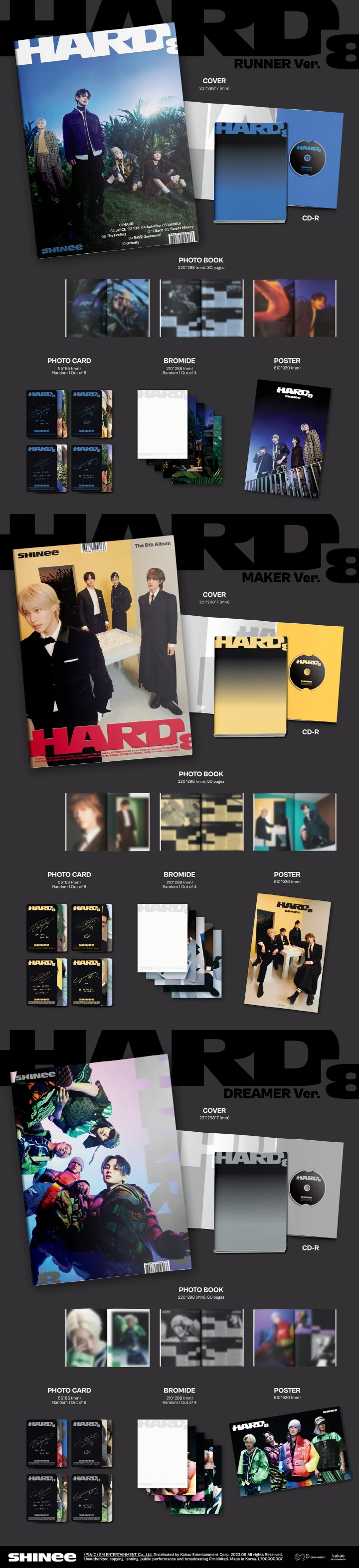 SHINee - [HARD] 8th Album PHOTO BOOK 3 Version SET - Image 2