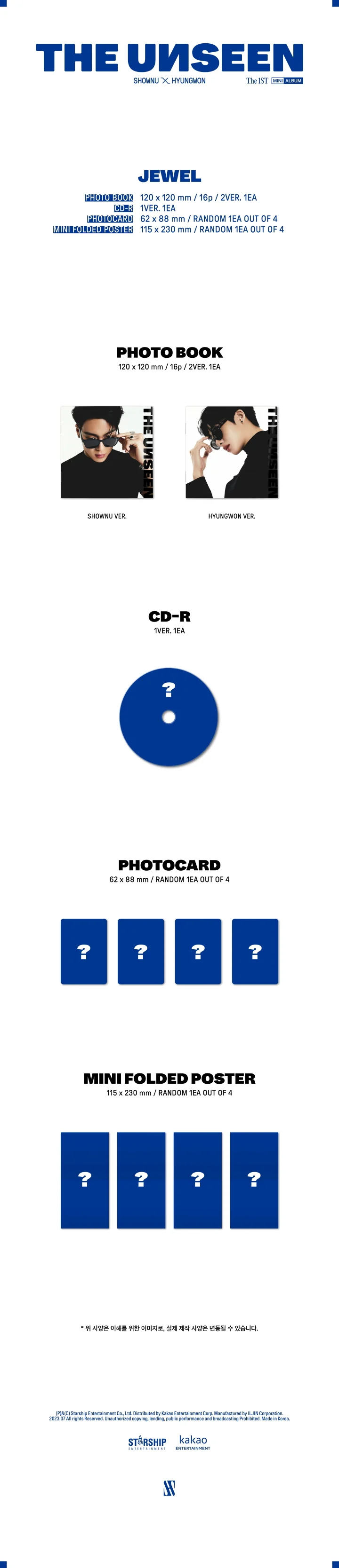SHOWNU X HYUNGWON - [THE UNSEEN] 1st Mini Album DIGIPACK 2 Version SET - Image 2