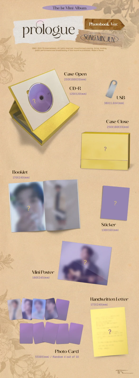 SONG MIN JUN - [PROLOGUE] 1st Mini Album PHOTOBOOK + USB + CD - Image 2