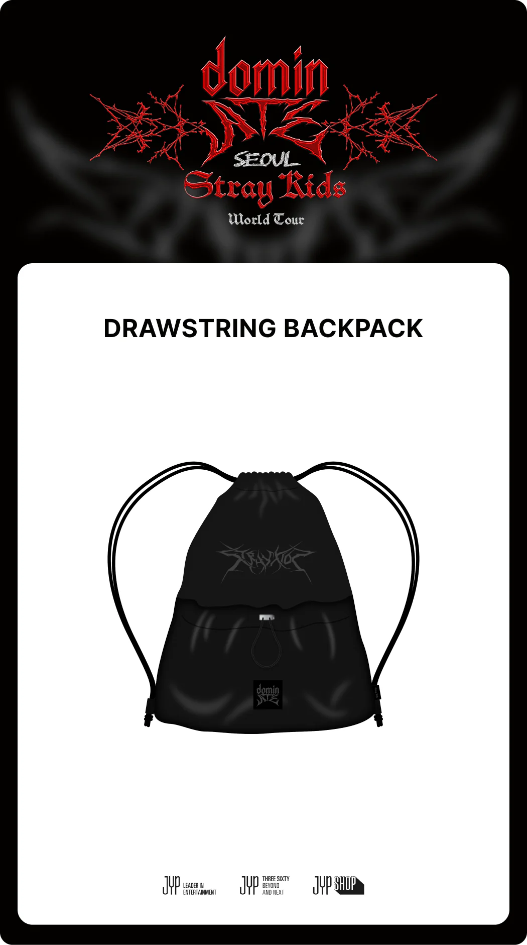 Stray Kids - [dominATE SEOUL] OFFICIAL MD DRAWSTRING BACKPACK - Image 2