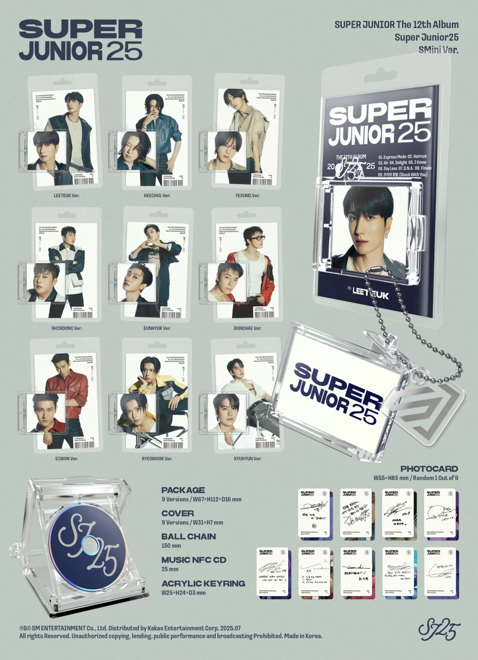 SUPER JUNIOR - [SUPER JUNIOR25] 12th Album SMini 9 Version SET - Image 2