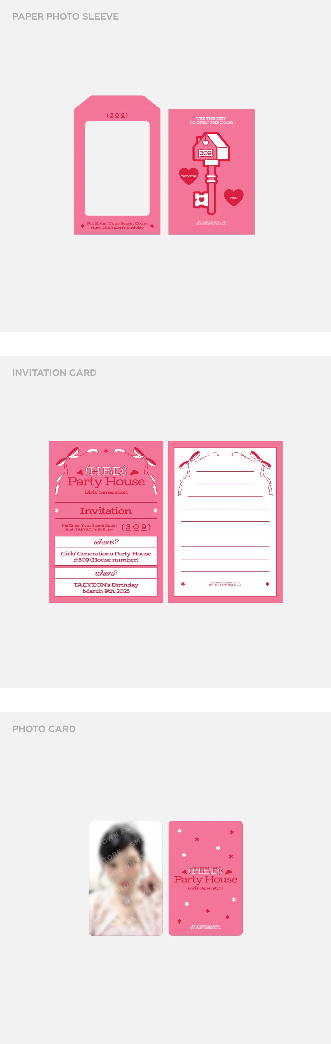 TAEYEON - [ARTIST BIRTHDAY] OFFICIAL MD PARTY CARD - Image 2