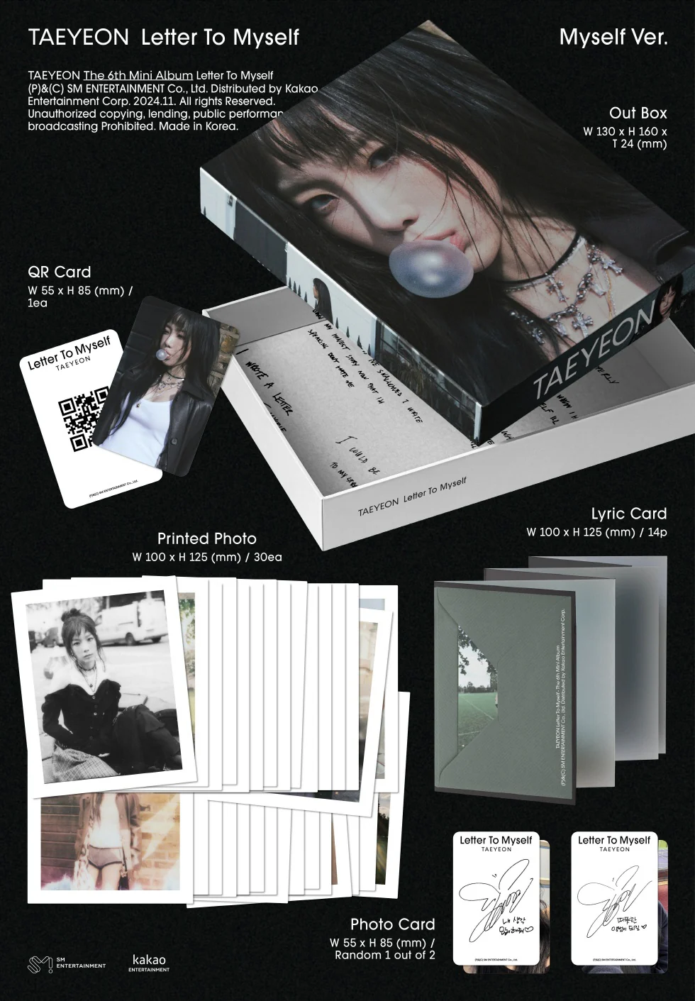 TAEYEON - [Letter To Myself] 6th Mini Album MYSELF (Smart Album) Version - Image 2