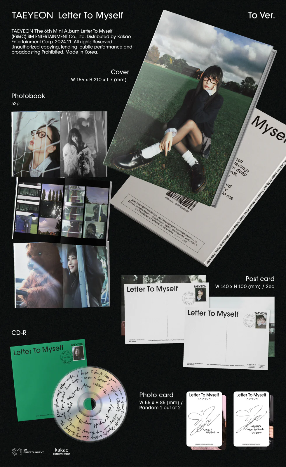 TAEYEON - [Letter To Myself] 6th Mini Album TO Version - Image 2