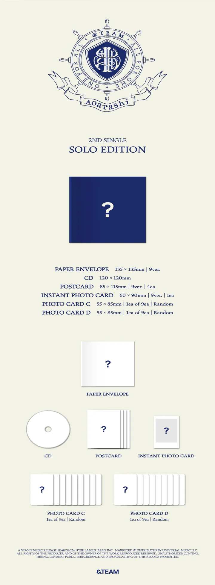 &TEAM - [AOARASHI] 2nd Single Album SOLO Edition HARUA Version - Image 2
