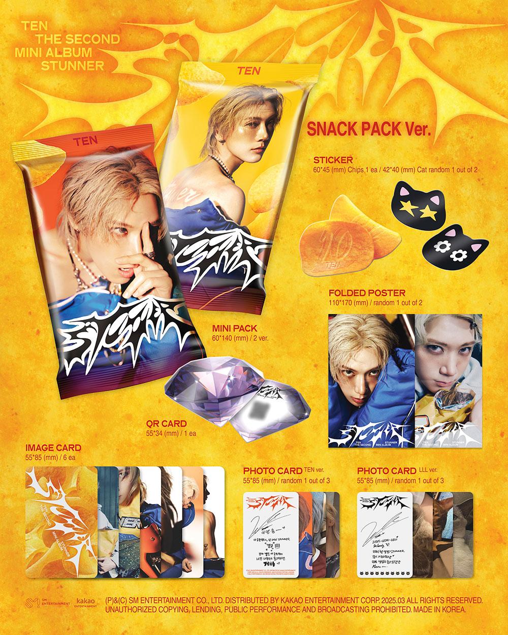 TEN - [STUNNER] 2nd Mini Album QR SNACK PACK Version - Image 2