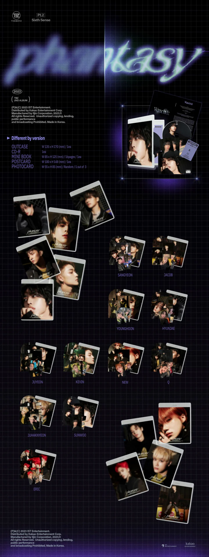 THE BOYZ - [PHANTASY : PT.2 SIXTH SENSE] 2nd Album DVD Version JACOB Cover - Image 2