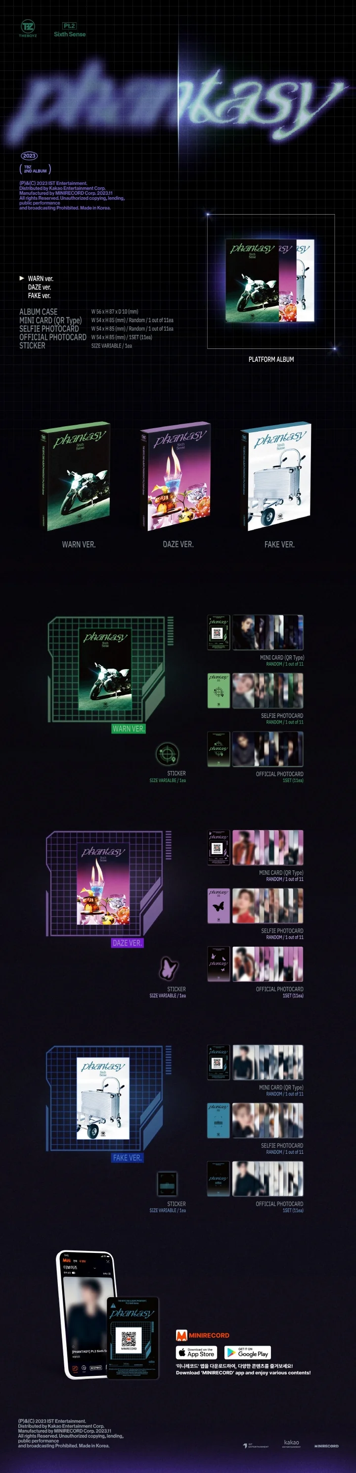 THE BOYZ - [PHANTASY : PT.2 SIXTH SENSE] 2nd Album PLATFORM 3 Version SET - Image 2