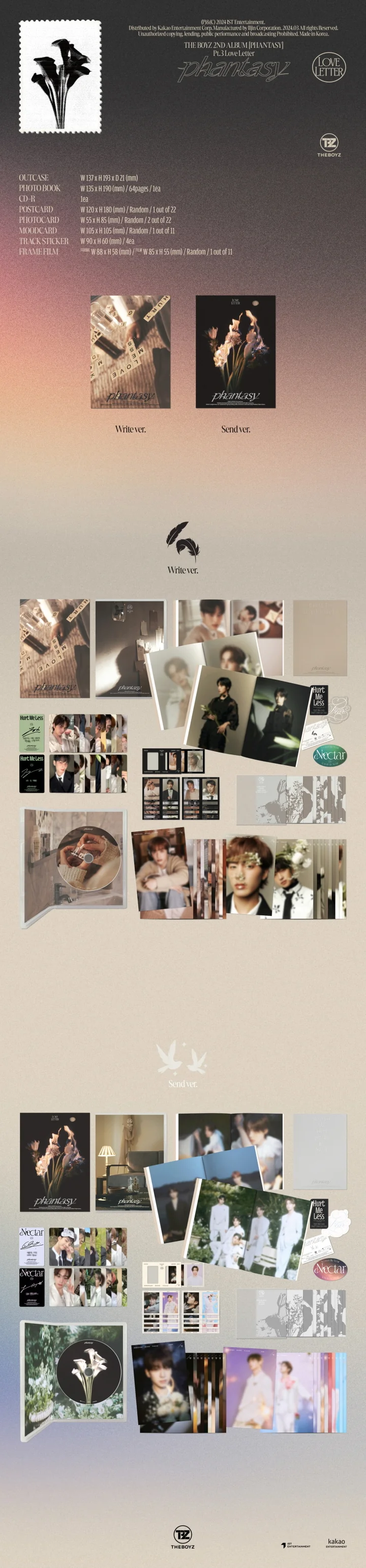 THE BOYZ - [PHANTASY : PT.3 LOVE LETTER] 2nd Album RANDOM Version - Image 2