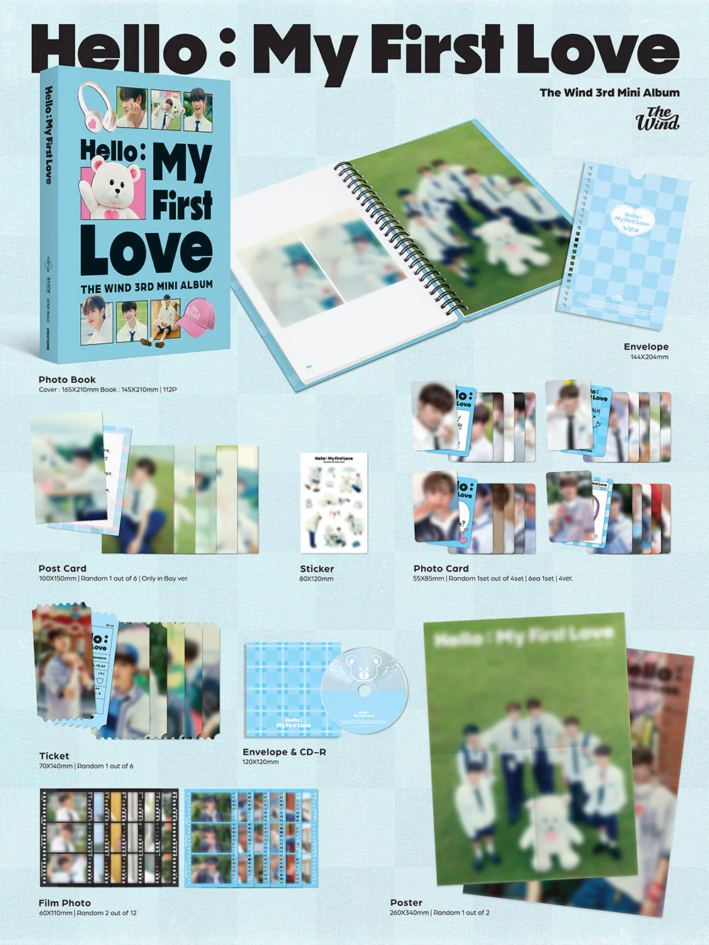 THE WIND - [HELLO : MY FIRST LOVE] 3th Album 2 Version SET - Image 2