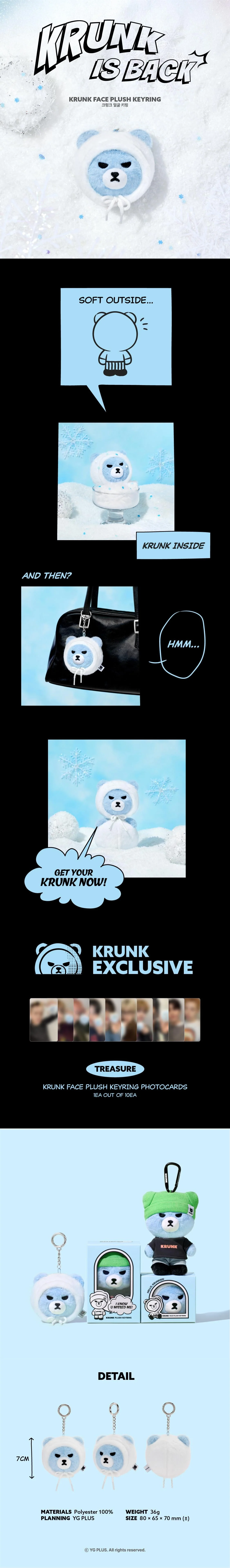 TREASURE - [KRUNK IS BACK] MD KRUNK FACE PLUSH KEYRING - Image 2