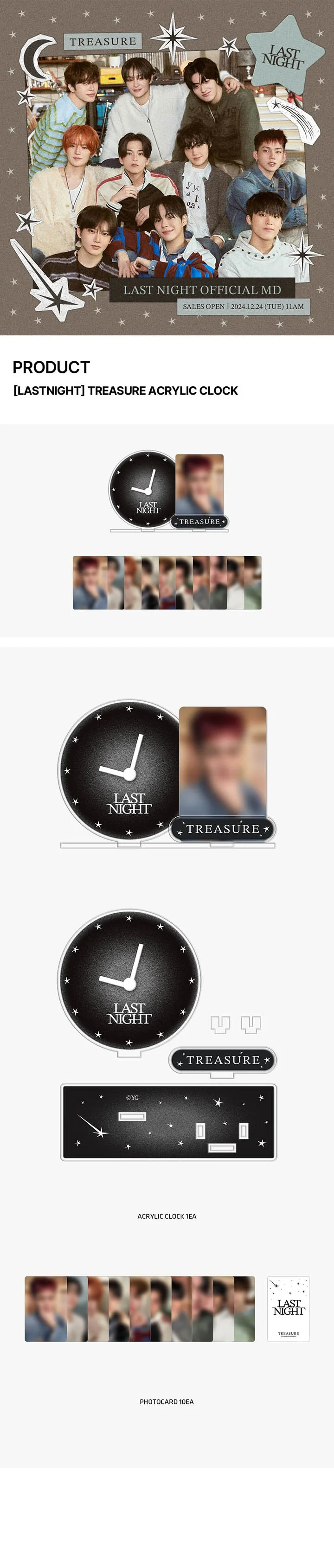 TREASURE - [LASTNIGHT] OFFICIAL MD ACRYLIC CLOCK - Image 2