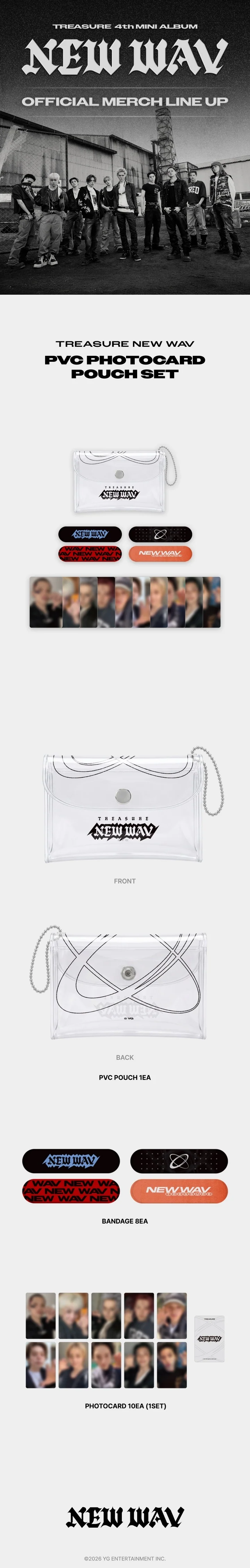 TREASURE - [NEW WAV] 4th Mini Album OFFICIAL MD PVC PHOTOCARD POUCH SET - Image 2