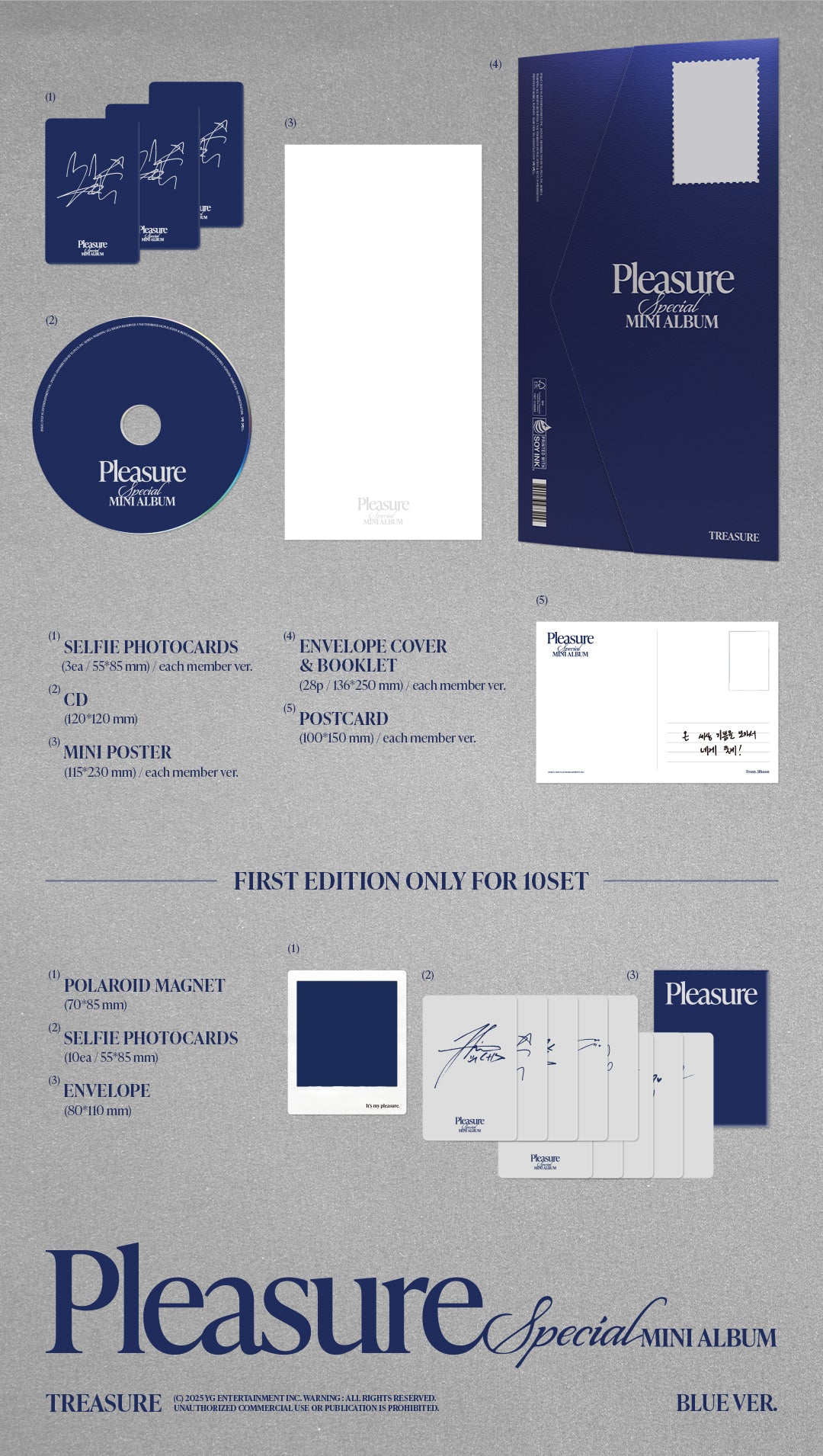 TREASURE - [PLEASURE] Special Mini Album BLUE ASAHI Version - Image 2