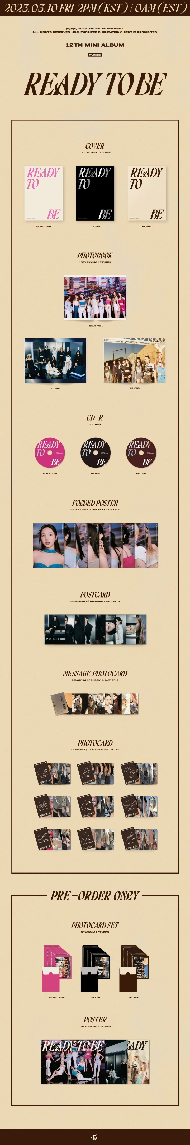 TWICE - [READY TO BE] 12th Mini Album 3 Version SET - Image 2