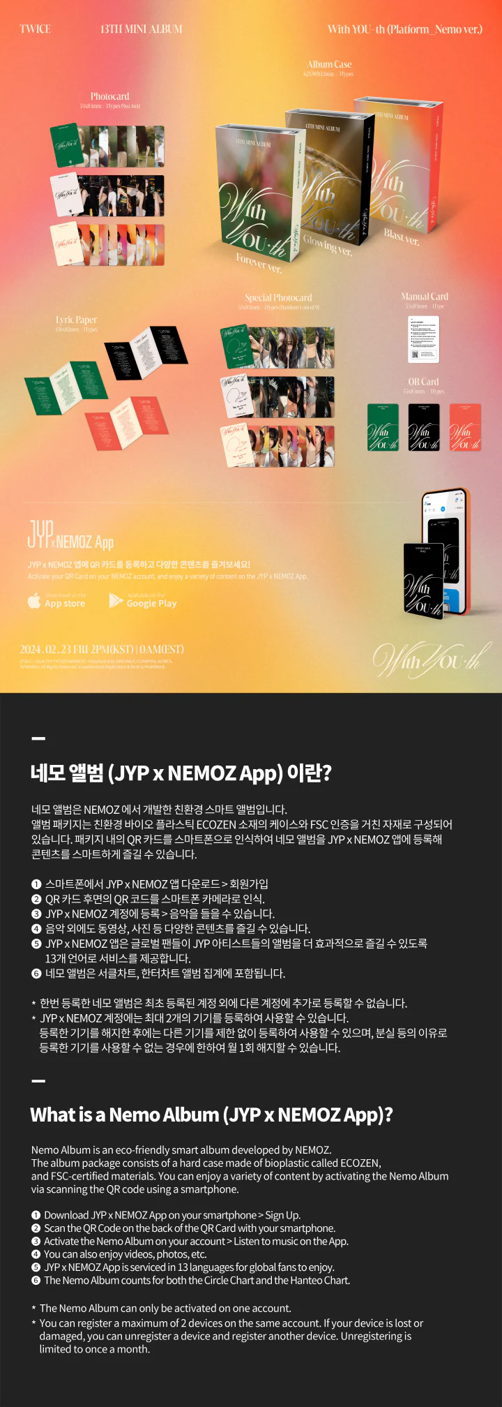 TWICE - [WITH YOU-TH] 13th Mini Album NEMO FOREVER Version - Image 2