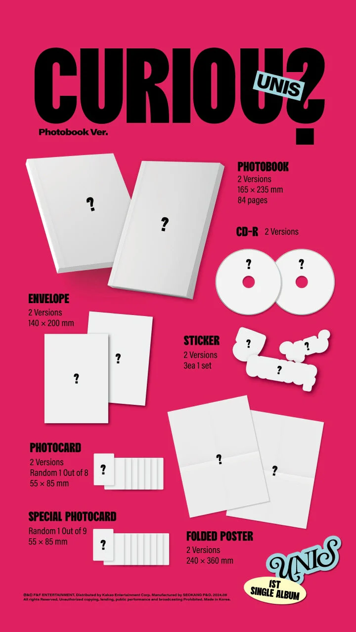 UNIS - [CURIOUS] 1st Single Album 3 Version SET - Image 2