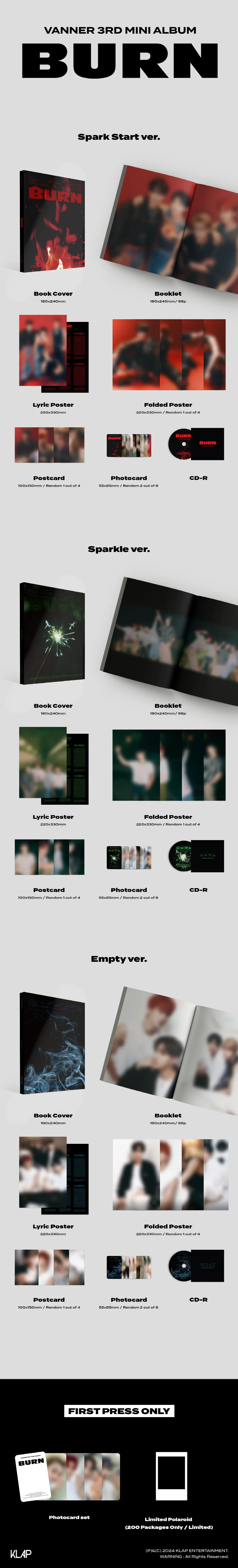 VANNER - [BURN] 3rd Mini Album RANDOM Version - Image 2