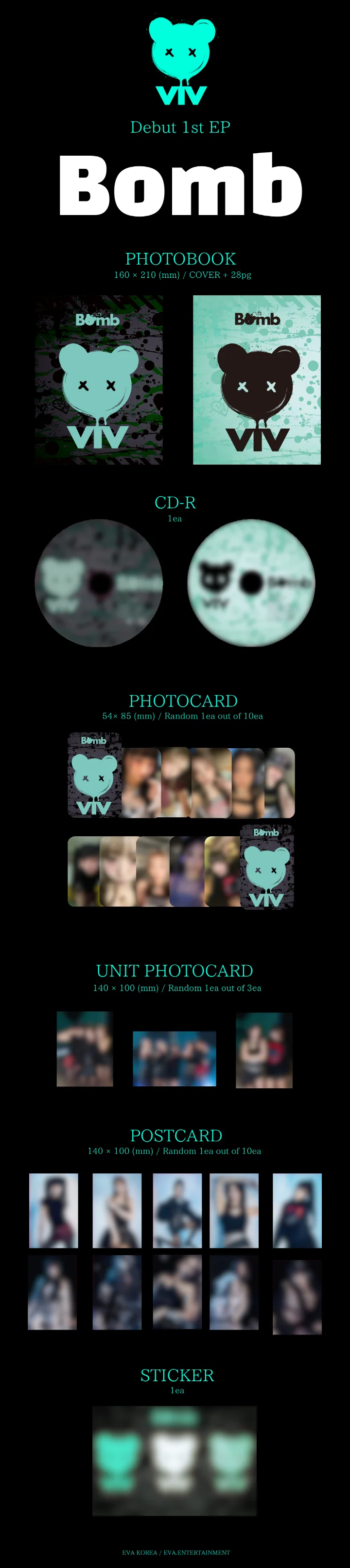 VIV - [BOMB] DEBUT 1st EP Album 2 Version SET - Image 2