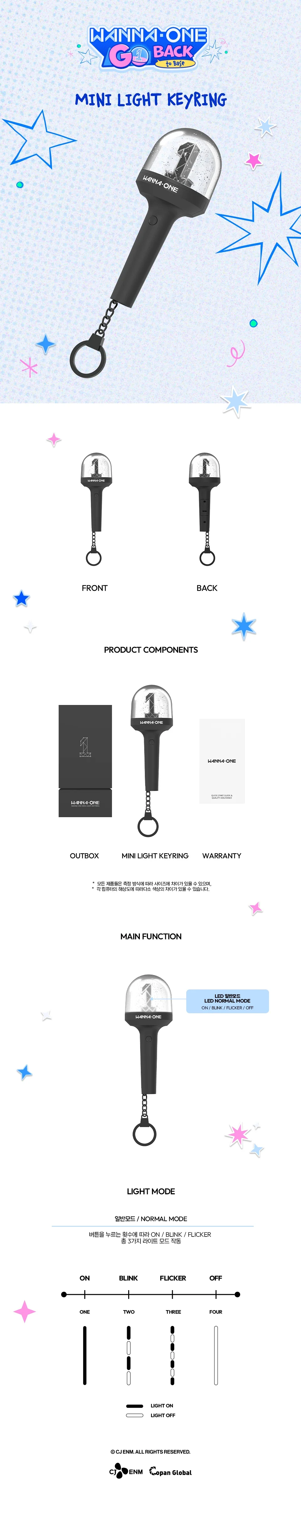 WANNA ONE - [WANNA ONE GO : Back to Base] OFFICIAL MD MINI LIGHT KEYRING - Image 2