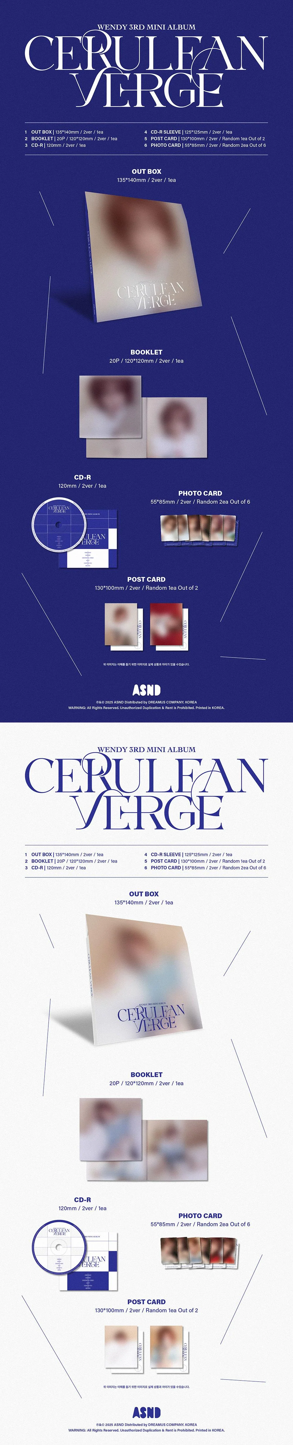 WENDY - [CERULEAN VERGE] 3rd Mini Album DIGIPACK A Version - Image 2