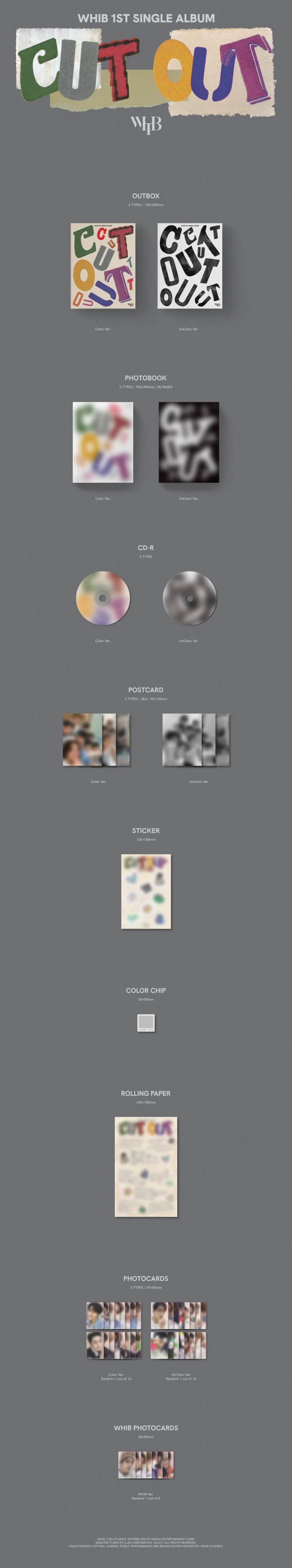 WHIB - [CUT-OUT] 1st Single Album 2 Version SET - Image 2