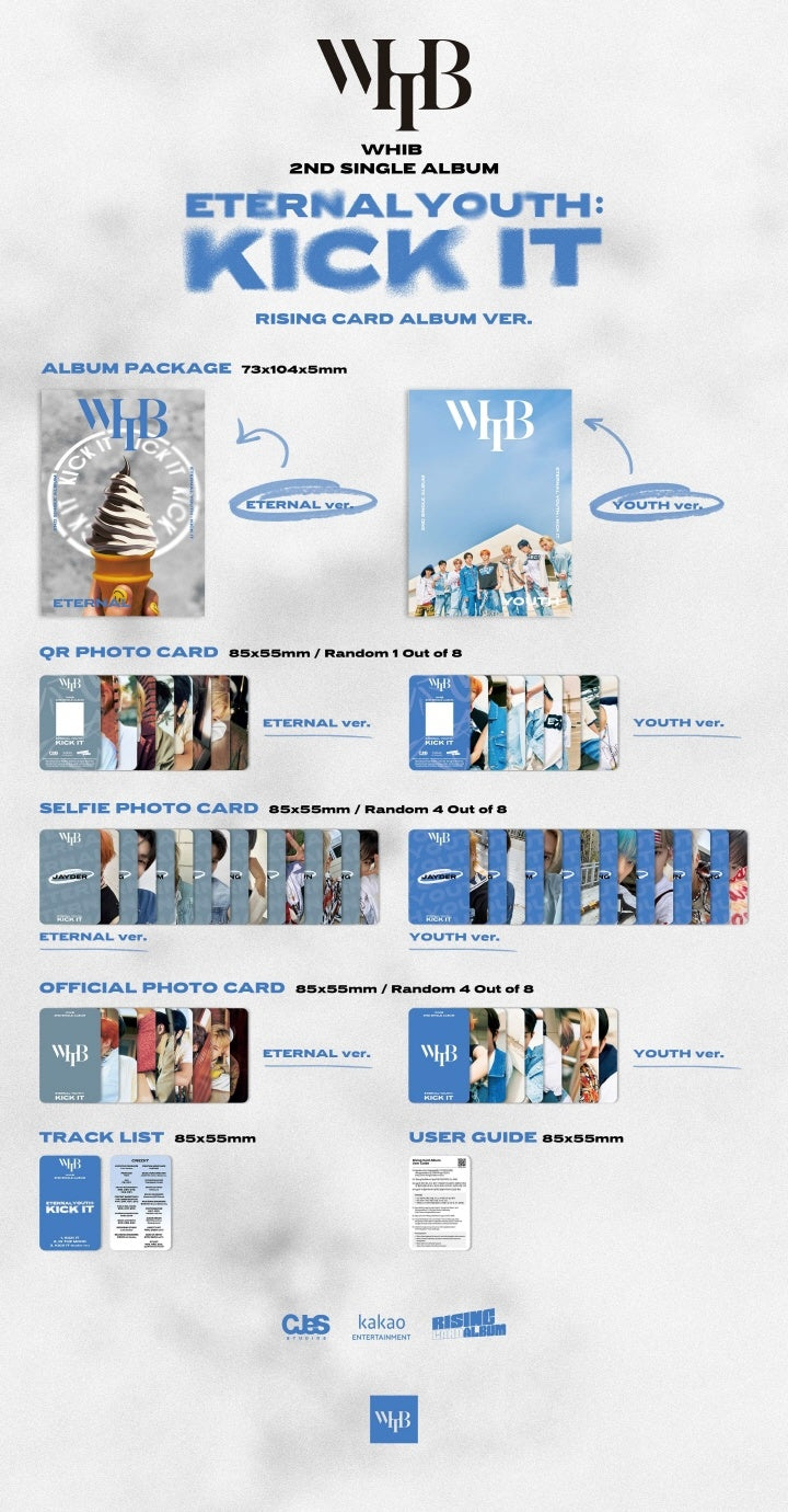 WHIB - [ETERNAL YOUTH : KICK IT] 2nd Single Album RISING CARD ETERNAL Version - Image 2