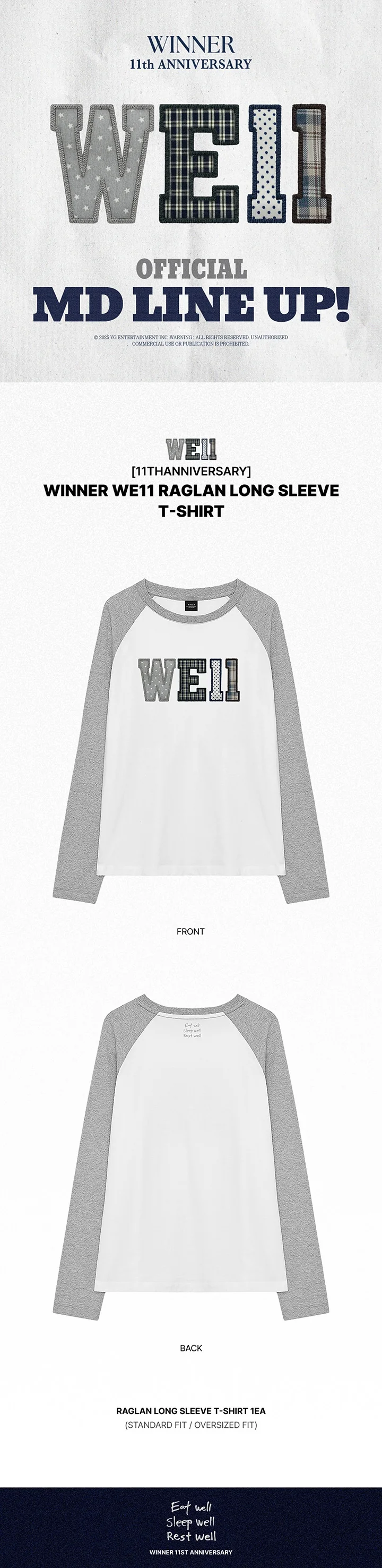 WINNER - [11THANNIVERSARY] OFFICIAL MD WINNER WE11 RAGLAN LONG SLEEVE T-SHIRT - Image 2